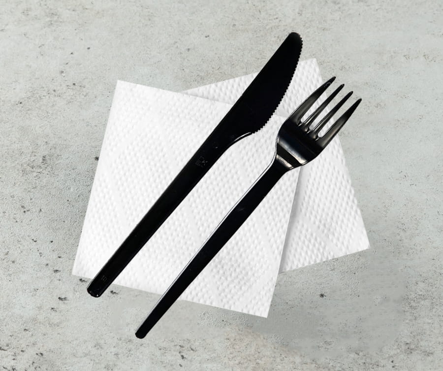 Вилка, нож, салфетка